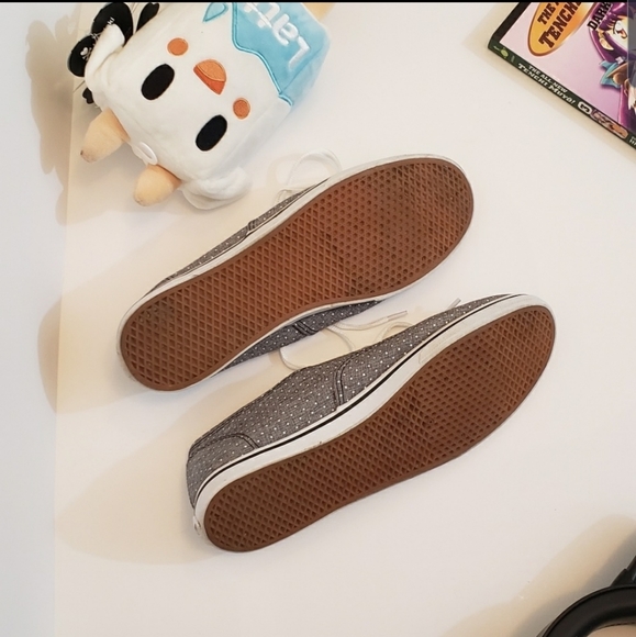 Low Top Vans Gray Polka Dot Sneakers Size 8.5 - Picture 5 of 7